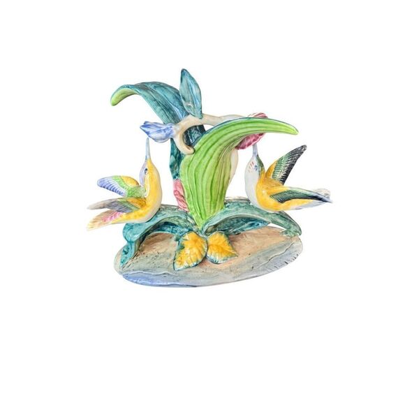 Vintage Stangl Pottery #3599 Double Hummingbirds – Hand-Painted DBF Artist Init